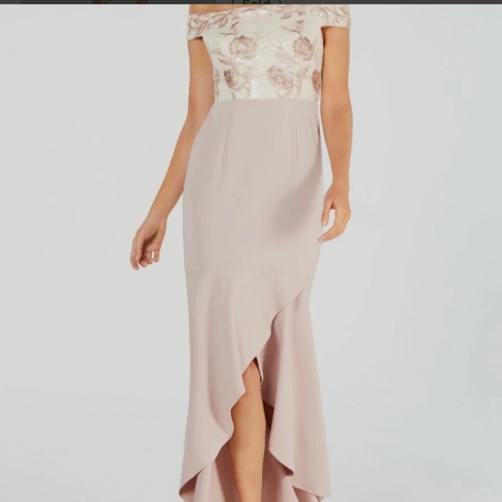 NWT Adrianna Papell Pink Embroidered Gown Dress - Petite Size 6P